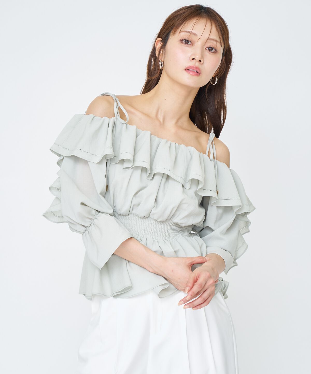 アンドクチュール「オフショルフリルブラウス」|シャツ・ブラウス|