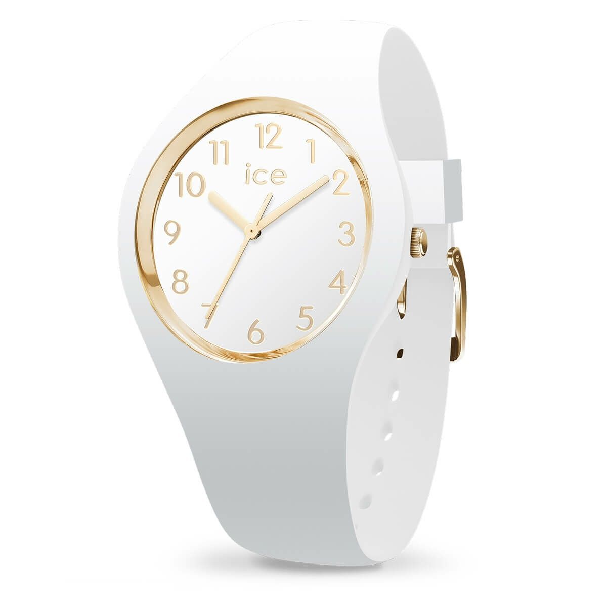 ICE-WATCH「〈ICE-WATCH(ｱｲｽｳｫｯﾁ)〉ICE glam ｺﾞｰﾙﾄﾞﾎﾜｲﾄ ﾅﾝﾊﾞｰｽﾞ ｽﾓｰﾙ」|腕時計|YELLOW GOLD