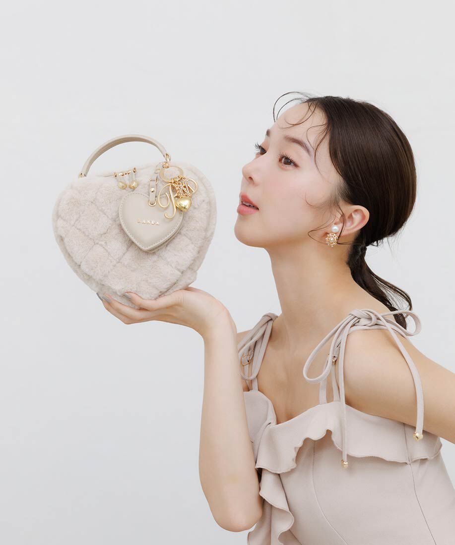  「【Heart Collection】2WAY キルティングファーハートショルダーバッグ」|ショルダー・メッセンジャー|