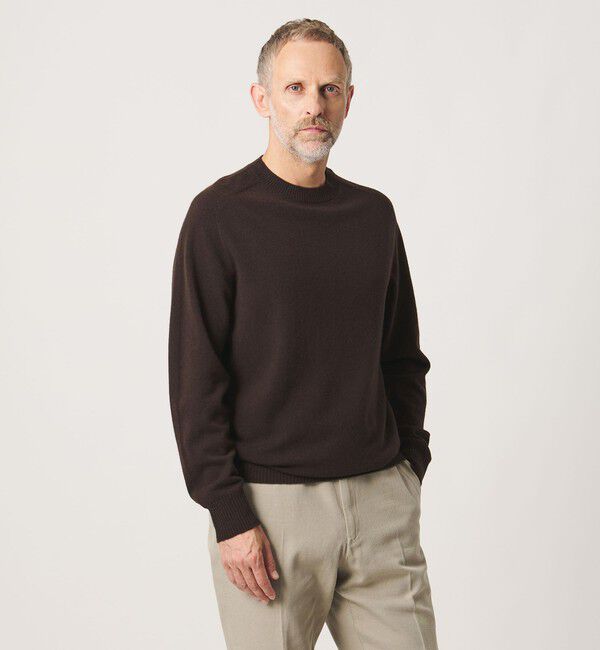 UNITED ARROWS「＜SOVEREIGN＞ウール/カシミヤ  ホールガーメント クルーネックニット」|ニット・セーター|DK.BROWN