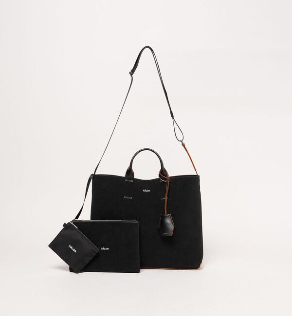 UNITED ARROWS「＜hALON＞ピーチスキン スリム トートバッグ」|トートバッグ|BLACK