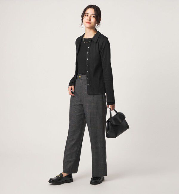 UNITED ARROWS green label relaxing「ブライトリブ エリツキ カットソー カーディガン」|カーディガン|