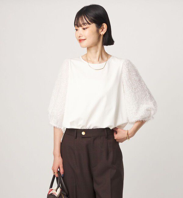 UNITED ARROWS green label relaxing「フェザー ショートスリーブ プルオーバー カットソー」|Tシャツ・カットソー|WHITE