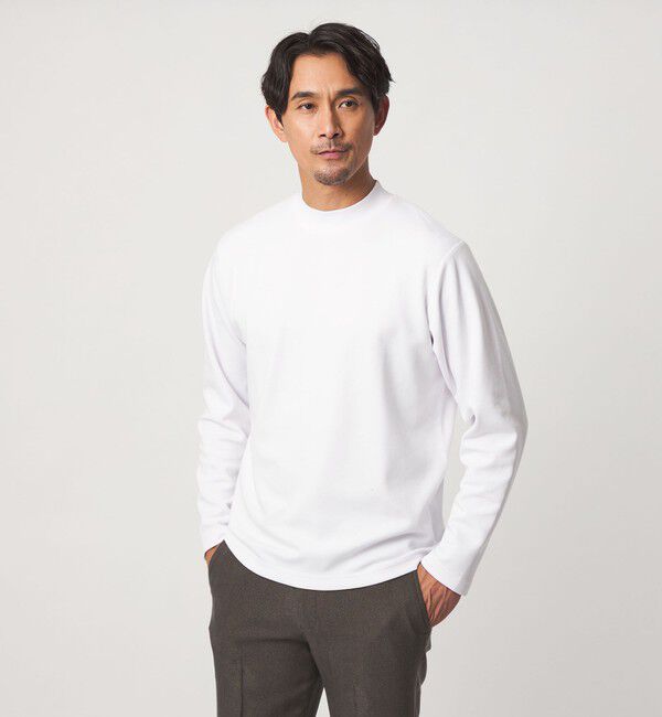 UNITED ARROWS green label relaxing「【WEB限定】JUST fit ウォームブレンド モックネック 長袖 カットソー -吸湿発熱-」|Tシャツ・カットソー|