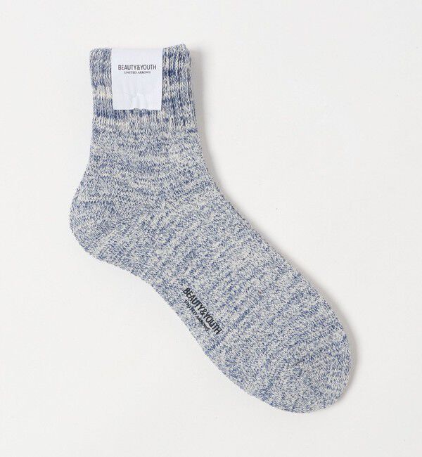 BEAUTY&YOUTH UNITED ARROWS「ダブル リブ パイル クウォーター ソックス」|ソックス|LT.BLUE