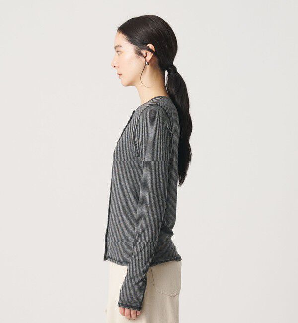 BEAUTY&YOUTH UNITED ARROWS「毛セルロースブレンド クルーネック カーディガン/ボーダー」|カーディガン|