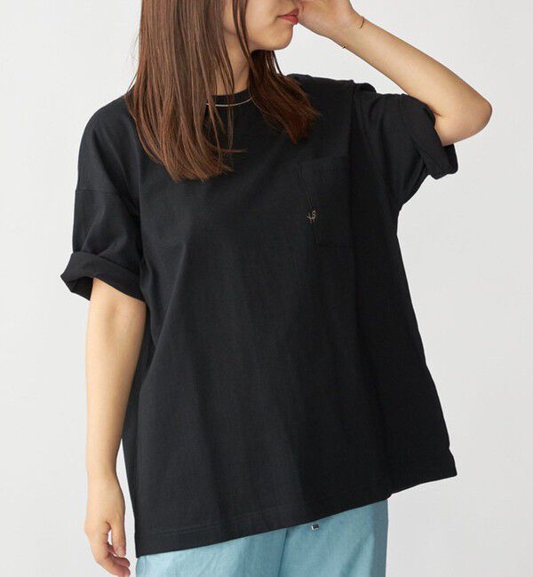 SHIPS「【WEB限定】SHIPS:〈汗染み防止加工〉ワンポイントロゴ ビッグシルエットヘビーウェイトTシャツ」|Tシャツ・カットソー|