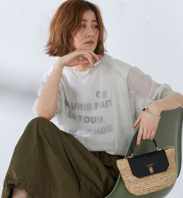 SHIPS for women「〈手洗い可能〉シアー ラメ 半袖 サマー ニット」|ニット・セーター|