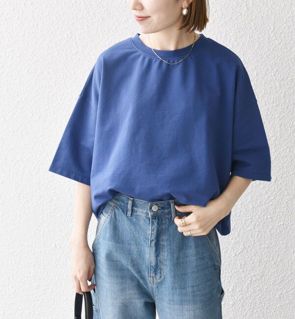 SHIPS any「【WEB限定】〈洗濯機可能〉インレイ ハーフスリーブ ショートTEE」|Tシャツ・カットソー|