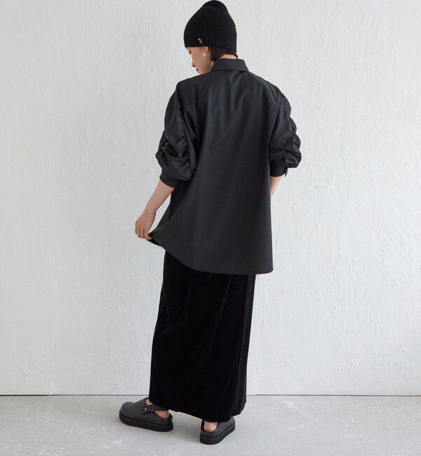 SHIPS for women「Wai＋:〈手洗い可能〉ストレッチ ポリエステル ベロア ワンピース」|ワンピース|
