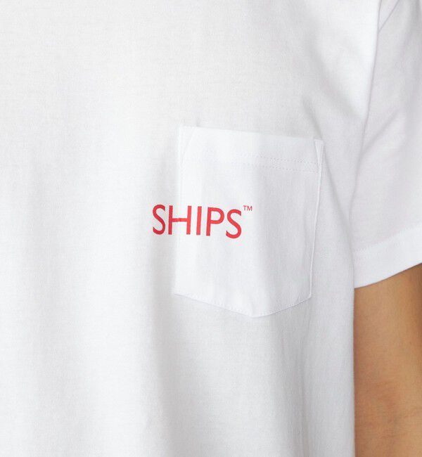 SHIPS「【WEB限定】SHIPS: SHIPSロゴ プリント ポケット Tシャツ」|Tシャツ・カットソー|