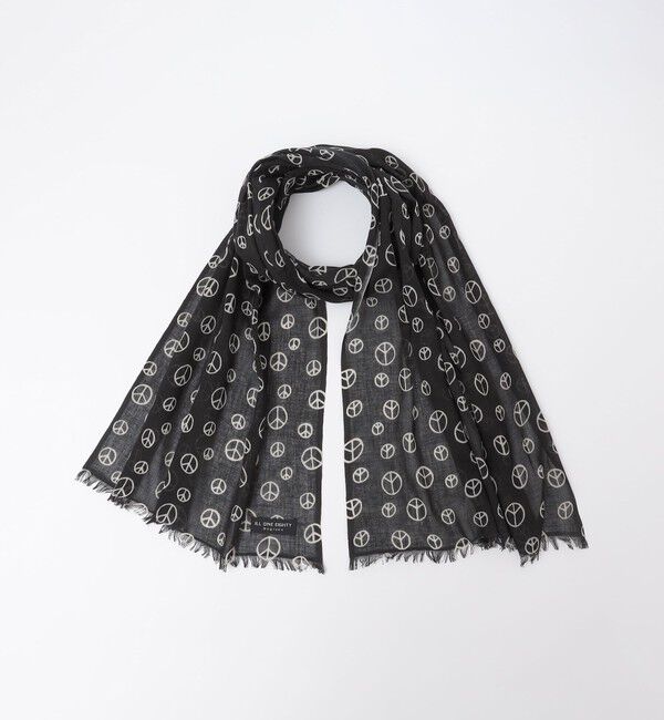 SHIPS「ILL180&deg;: PRINT STOLE PEACE」|ストール|ブラック