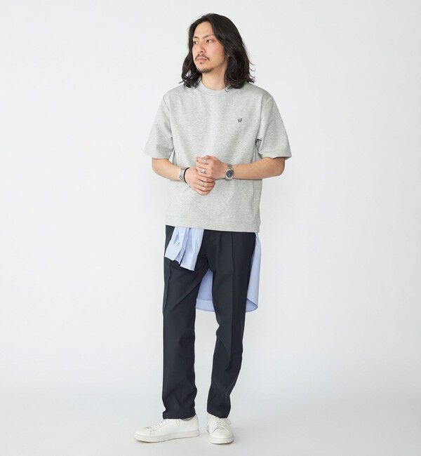 SHIPS「【WEB限定】SHIPS: テレワーク ビズ ワンポイントロゴ ポンチ Tシャツ」|Tシャツ・カットソー|