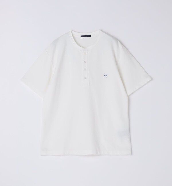 SHIPS「【WEB限定】SHIPS: メランジ カノコ ヘンリーネック Tシャツ (半袖)」|Tシャツ・カットソー|