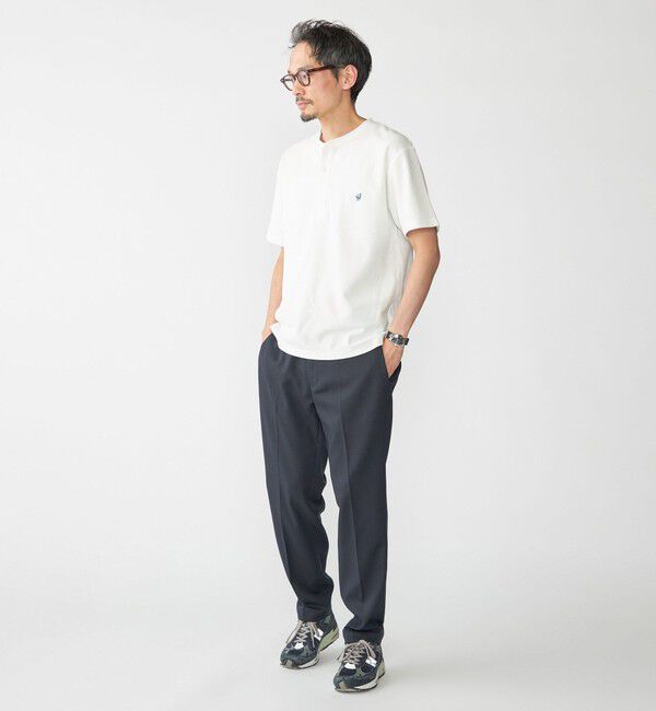 SHIPS「【WEB限定】SHIPS: メランジ カノコ ヘンリーネック Tシャツ (半袖)」|Tシャツ・カットソー|