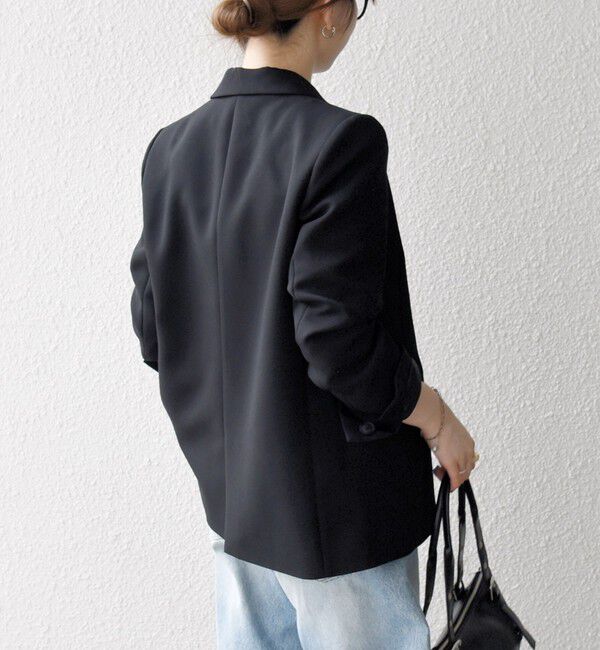 SHIPS any「【WEB限定】〈洗濯機可能〉ダブルクロス セミダブル ジャケット［NAVY BLUE］」|テーラードジャケット|