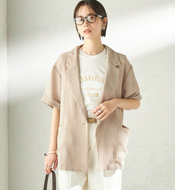 SHIPS for women「SHIPS Primary Navy Label:LUMIERE フロッキー プリント TEE」|Tシャツ・カットソー|