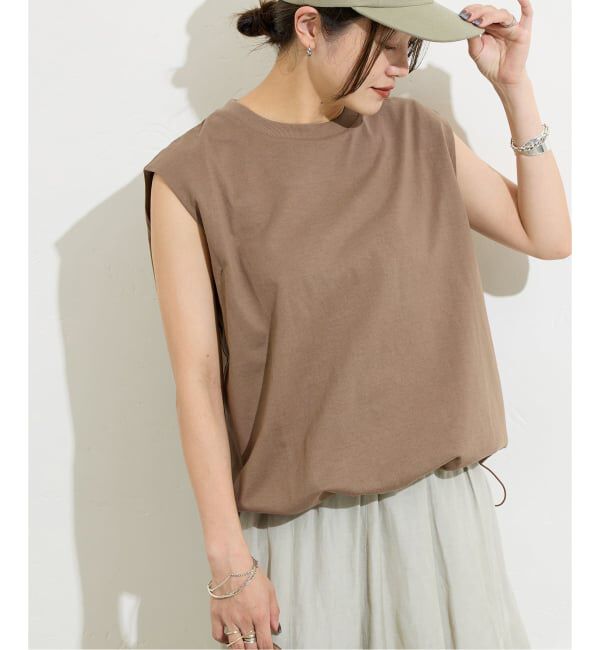 JOURNAL STANDARD「《追加》シャーリングノースリーブＴシャツ」|Tシャツ・カットソー|