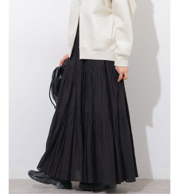 JOURNAL STANDARD relume「《WEB限定追加3》コットンボイルクリンクルティアードスカート」|スカート|ブラック
