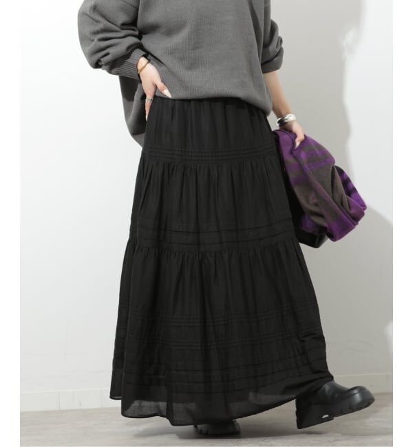 JOURNAL STANDARD relume「《予約》エアリータックティアードスカート」|スカート|ブラック