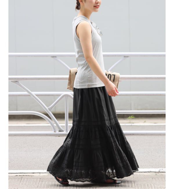 JOURNAL STANDARD relume「《WEB限定追加予約》コットンボイルタック刺繍ロングスカート」|スカート|