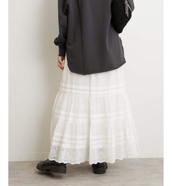 JOURNAL STANDARD relume「《WEB限定追加予約》コットンボイルタック刺繍ロングスカート」|スカート|