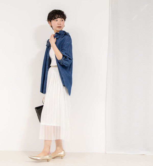 Rie Miller「ウォッシャブルラッセルチュールプリーツスカート」|スカート|