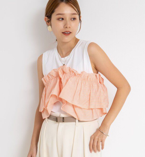 NOLLEY'S sophi「マルチWAYストライプフリルトップス」|Tシャツ・カットソー|