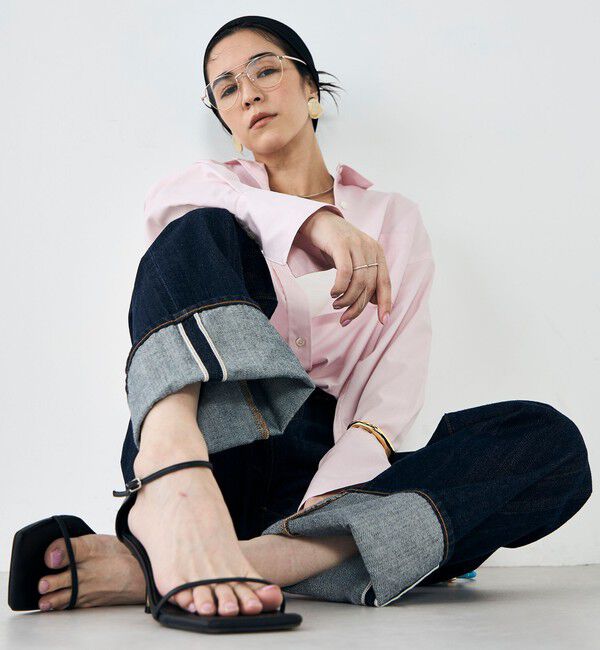 Rie Miller「【RM denim】45th limited editionﾛｰﾙｱｯﾌﾟｽﾄﾚｰﾄﾃﾞﾆﾑ(ｾﾙﾋﾞｯﾁ)」|デニム|