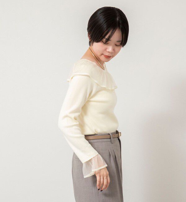 NOLLEY'S sophi「《手洗い可能》シアーフリル総針プルオーバー」|ニット・セーター|