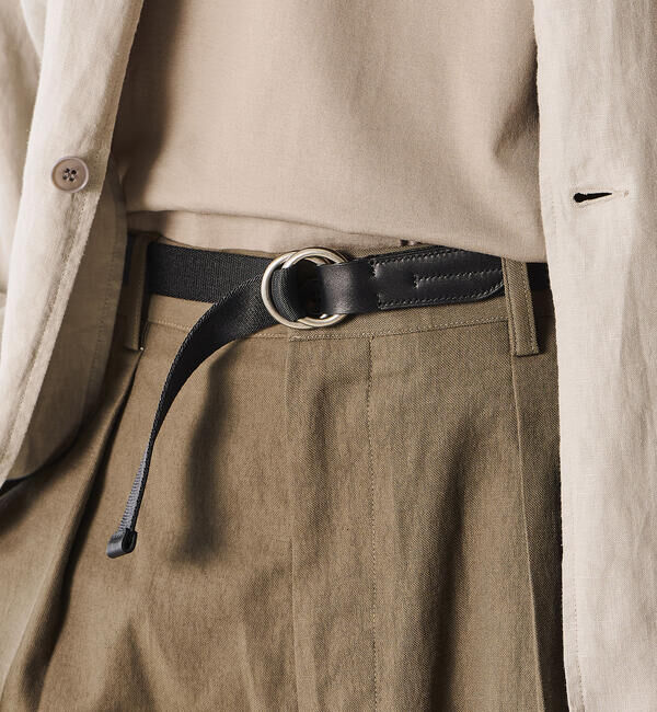 「ERP.｜〈別注〉HANDCRAFT DOUBLE RING BELT. UNISEX」|ベルト|BLACK