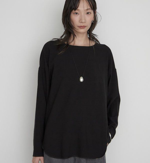  「《万能トップス》【JAPAN MADE】ストレッチジョーゼットプルオーバー」|シャツ・ブラウス|ブラック