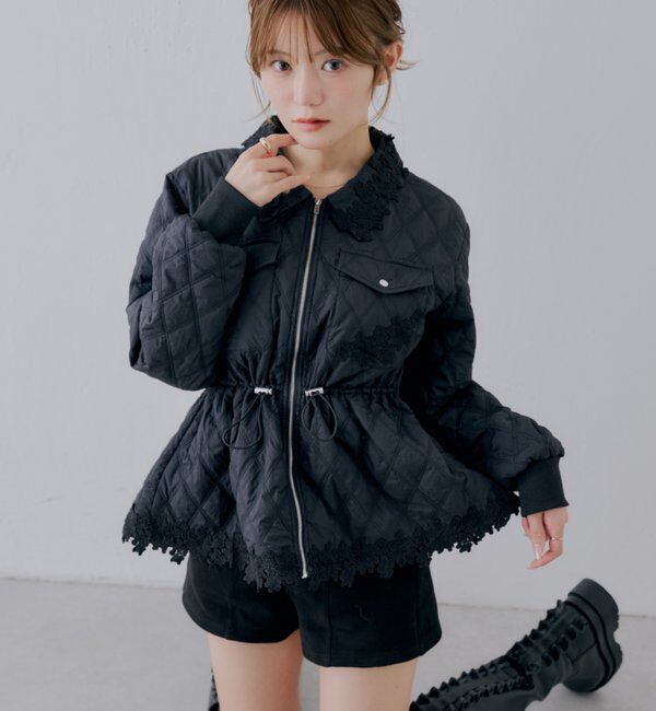  「【SALON by Chico】フラワースカラップキルティングZIPジャケット」|その他|