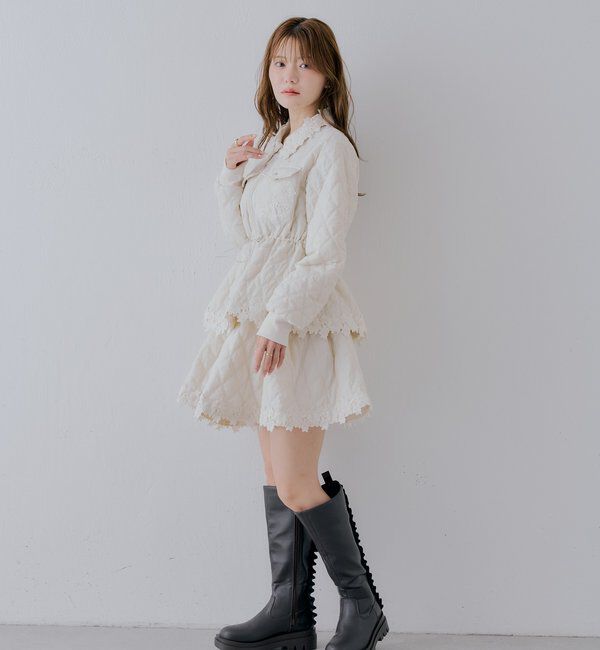  「【SALON by Chico】フラワースカラップキルティングZIPジャケット」|その他|