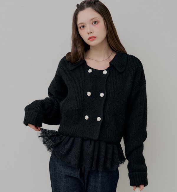  「カップ付きペプラムレースT」|Tシャツ・カットソー|