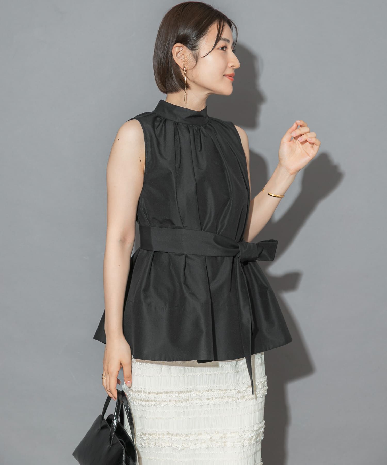 URBAN RESEARCH ROSSO「『ドラマ着用商品』ウエストマークハイネックシャツブラウス」|シャツ・ブラウス|