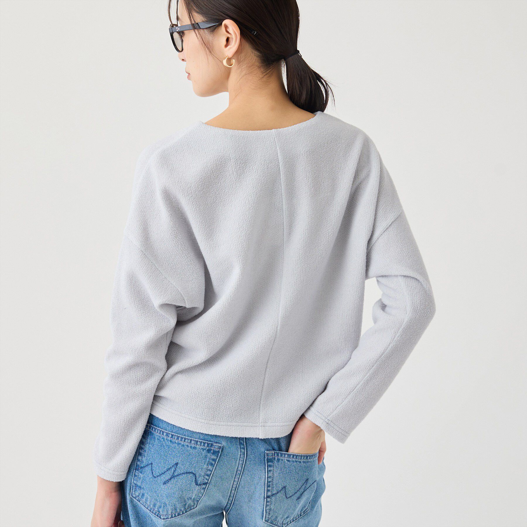 INDIVI「【風合い柔らか／SETUP可】ブークレ起毛ジャージトップス」|Tシャツ・カットソー|