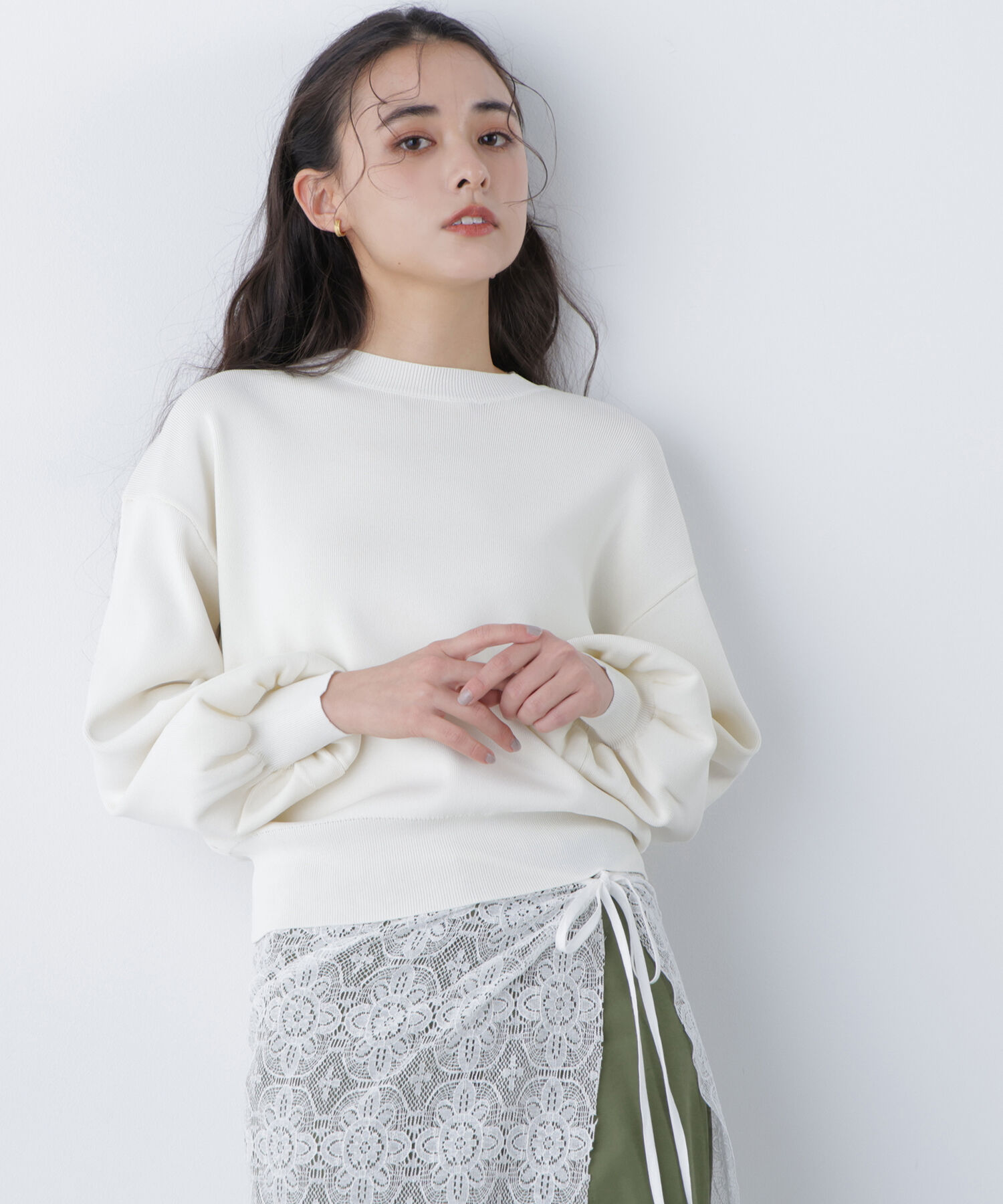  「〈N.〉ロゴ刺繍スウェットライクニット＊」|ニット・セーター|