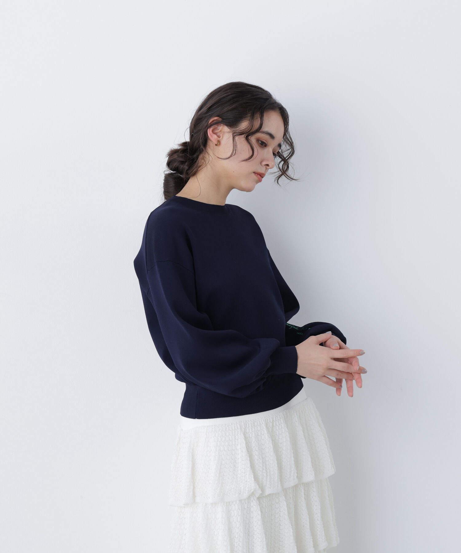  「〈N.〉ロゴ刺繍スウェットライクニット＊」|ニット・セーター|