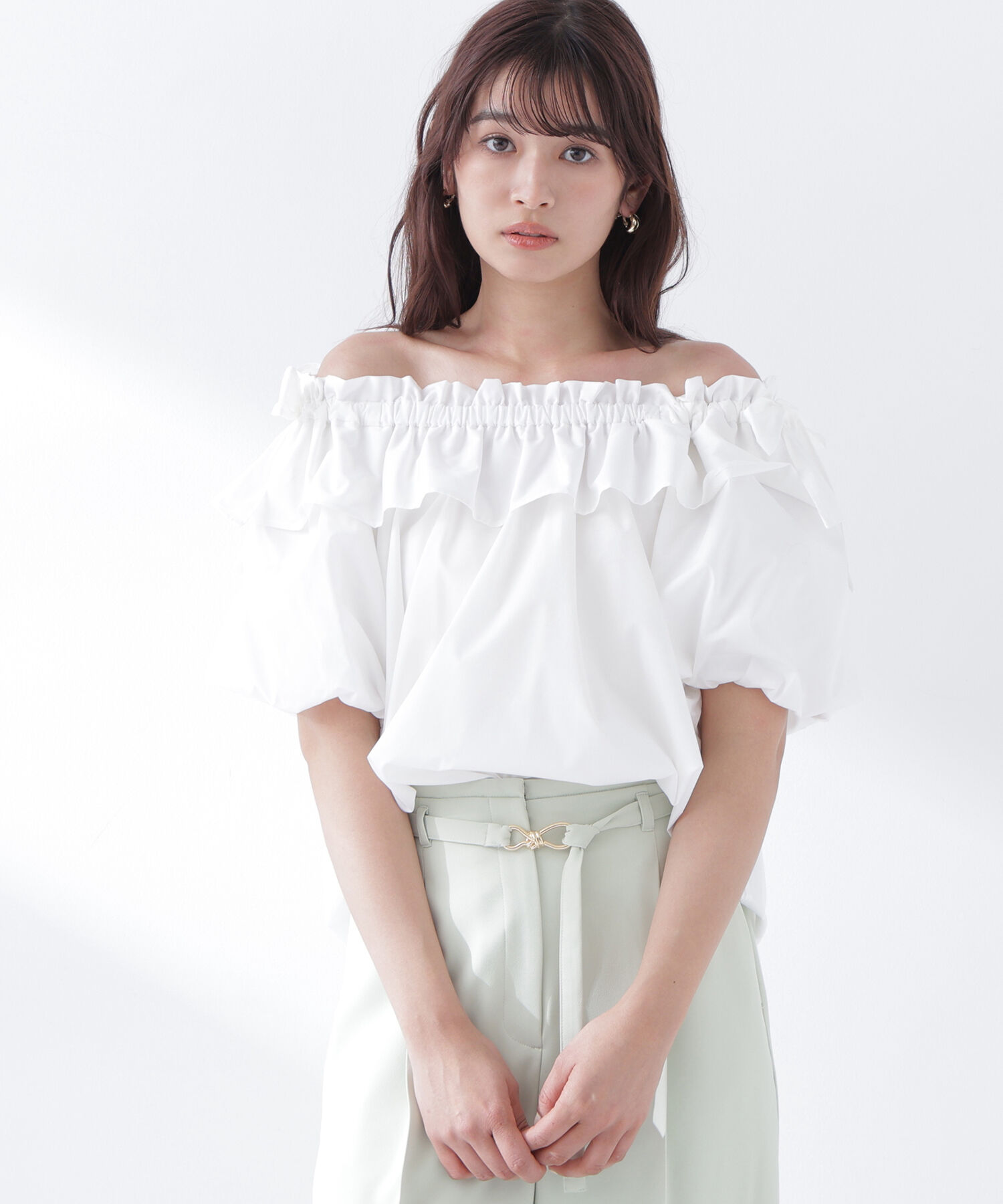  「＜Oggi.jp掲載＞ショルダーリボンブラウス」|シャツ・ブラウス|