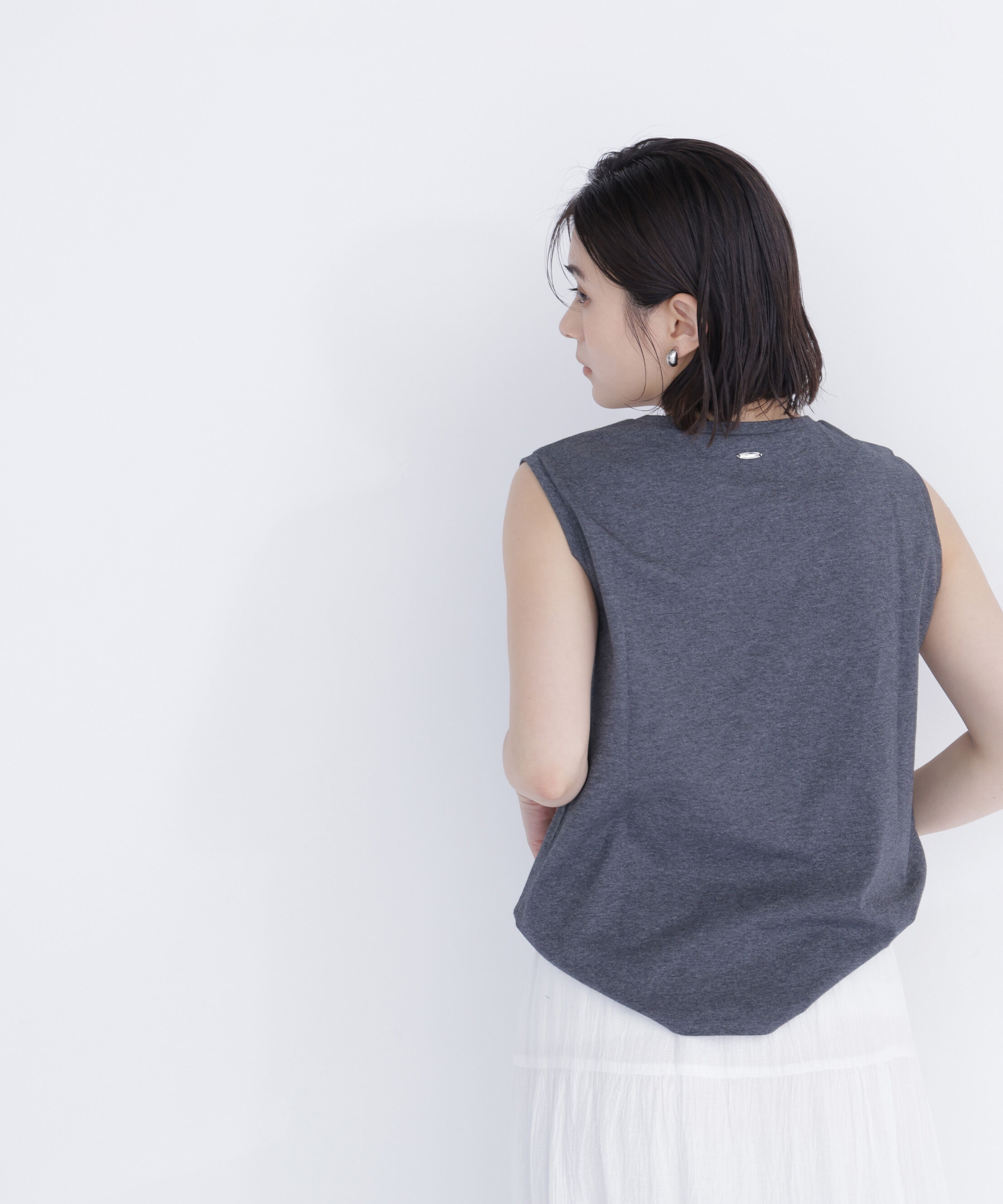  「メタルポイントノースリーブカットソー」|Tシャツ・カットソー|