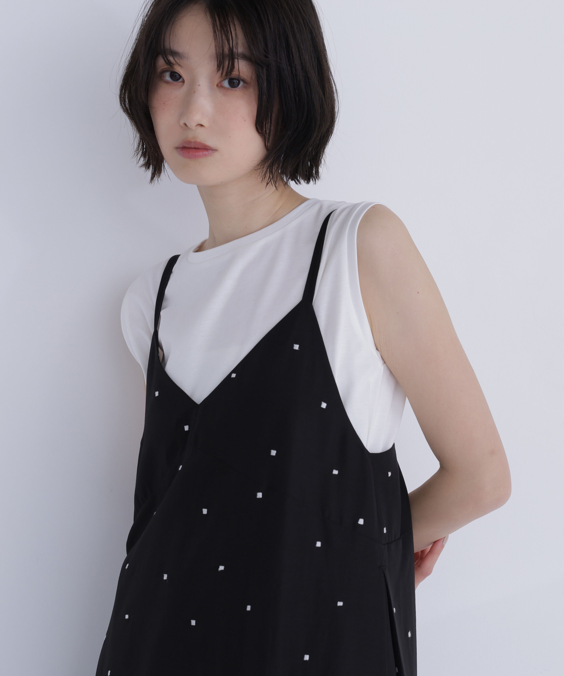  「メタルポイントノースリーブカットソー」|Tシャツ・カットソー|