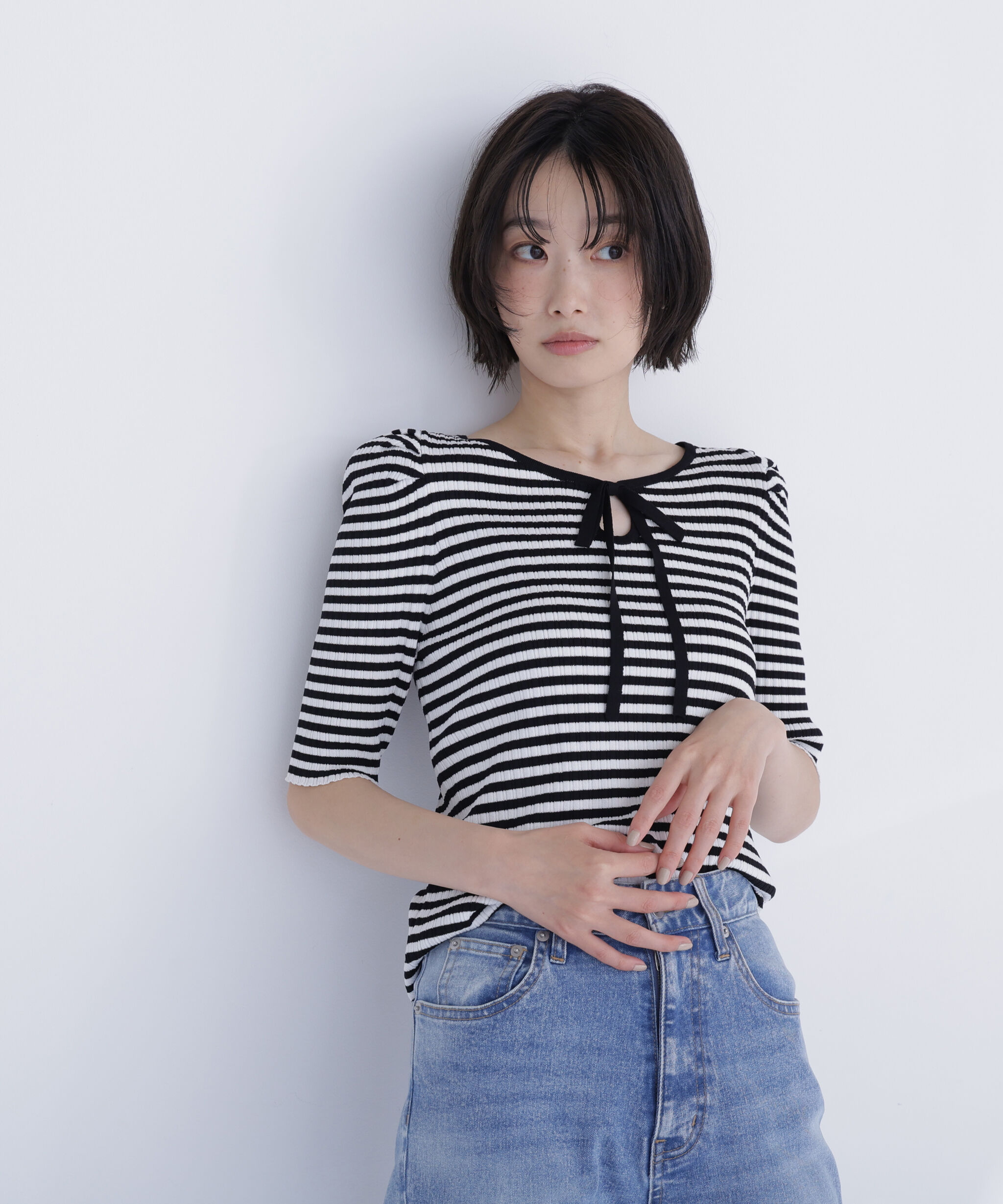  「パワショルパイピングニット」|ニット・セーター|