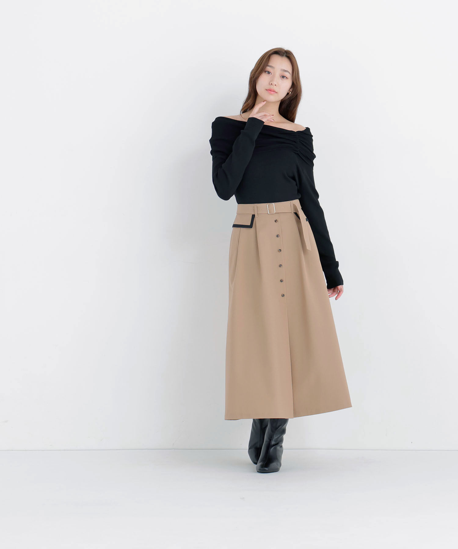  「＜CLASSY.11月号掲載＞トレンチディティールスカート」|スカート|