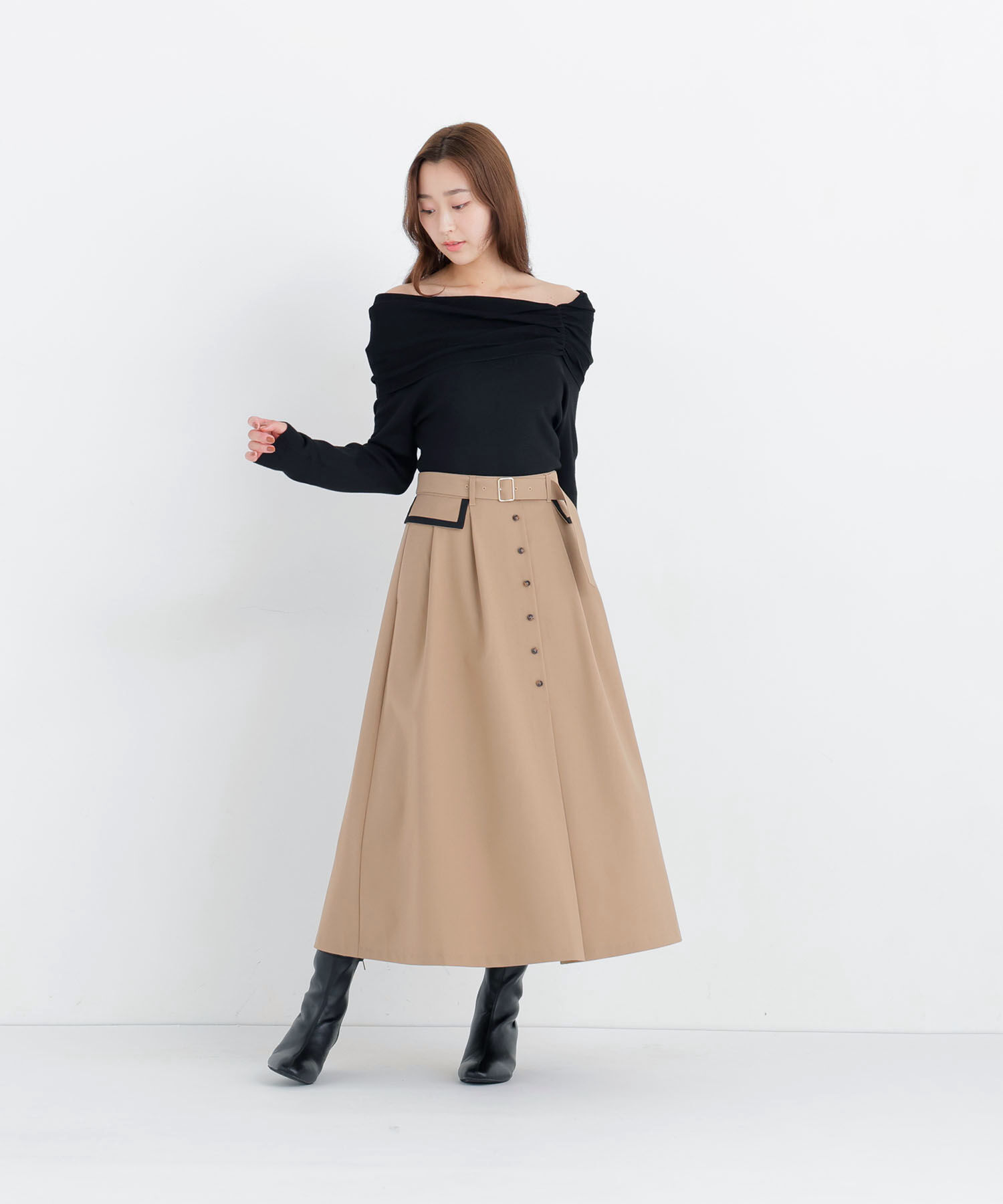  「＜CLASSY.11月号掲載＞トレンチディティールスカート」|スカート|