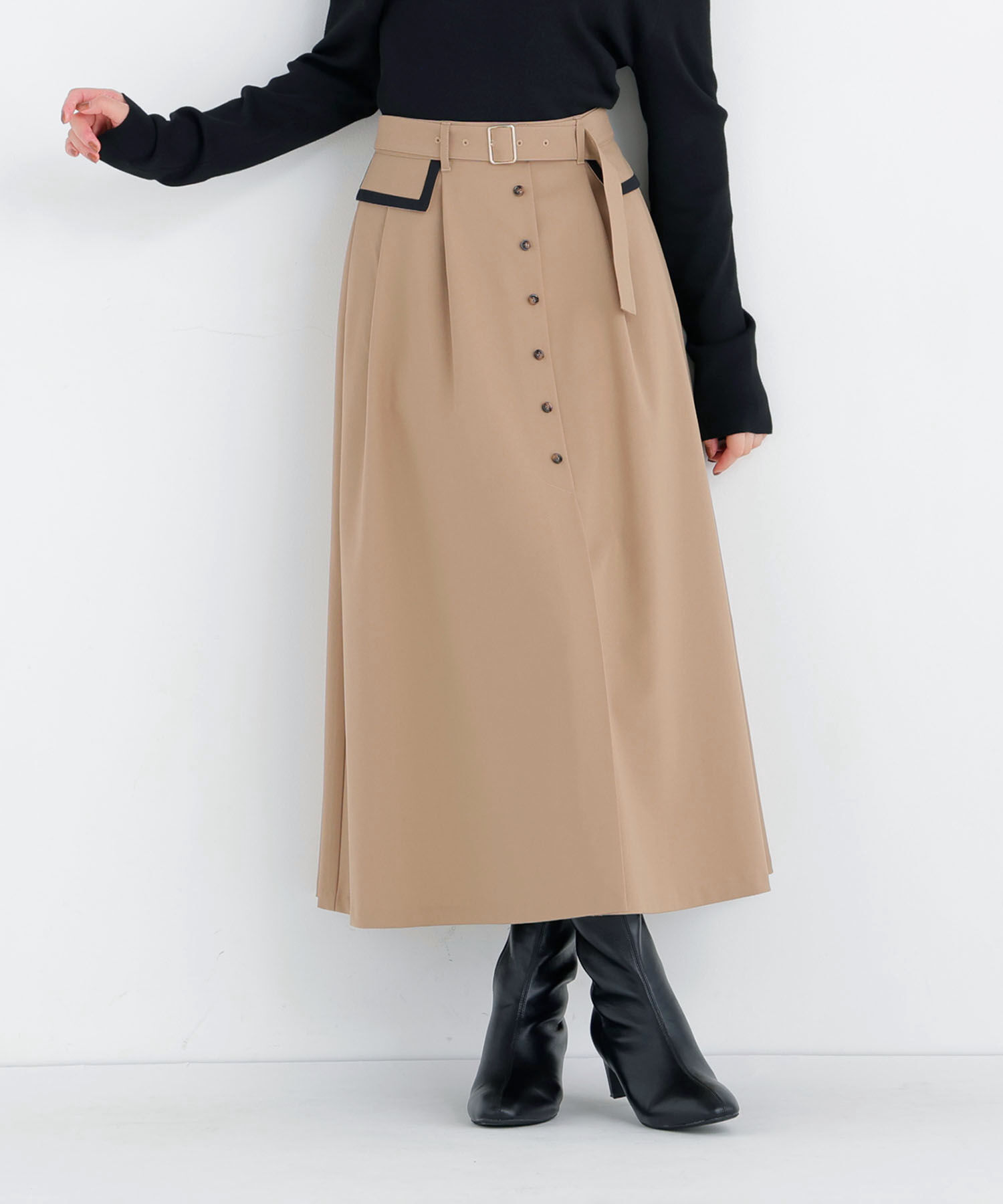  「＜CLASSY.11月号掲載＞トレンチディティールスカート」|スカート|