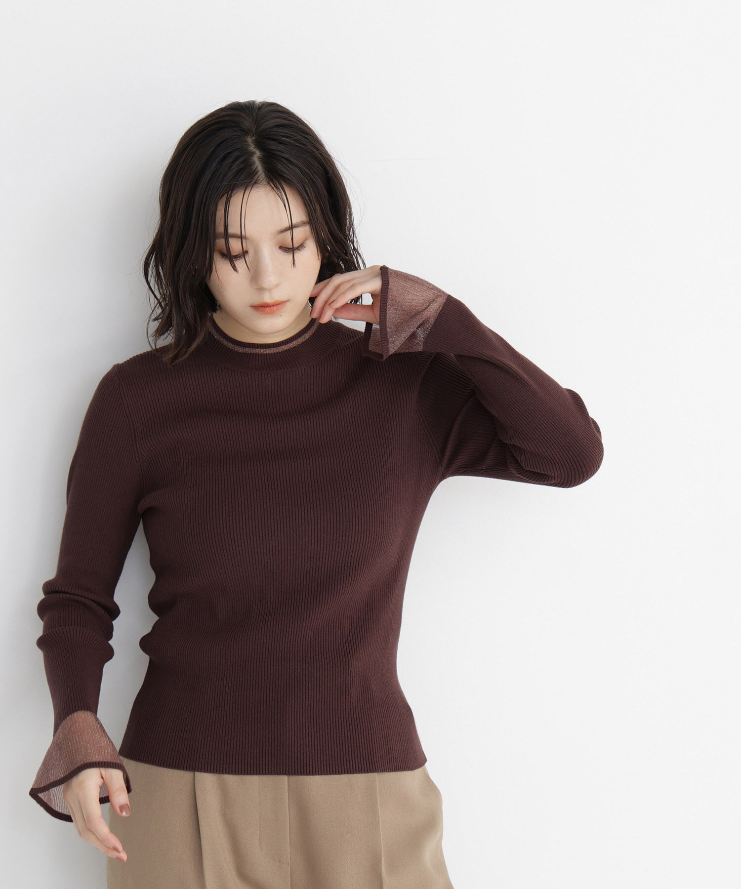  「シアーフレアカフスリブニット 26AW」|ニット・セーター|