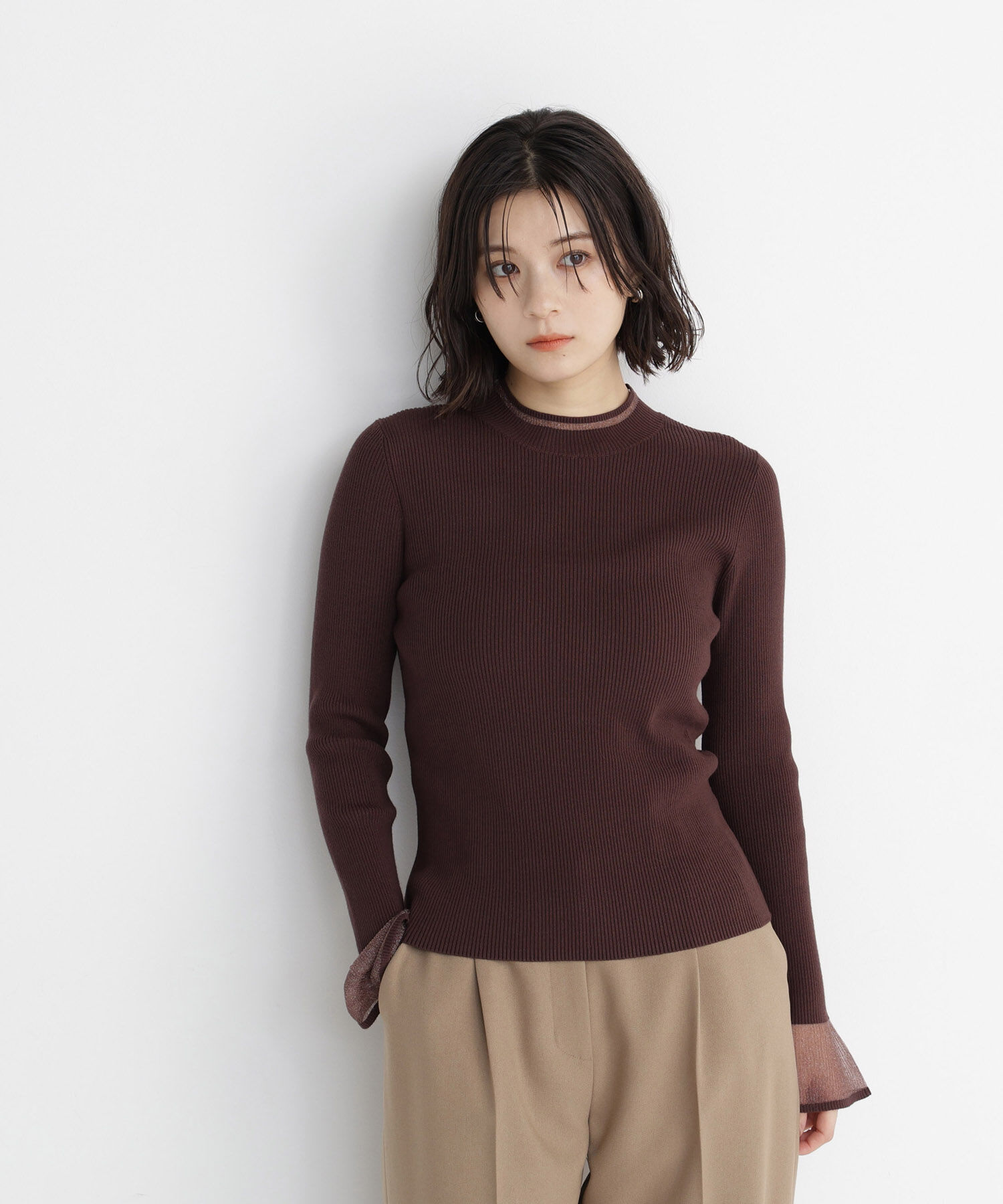  「シアーフレアカフスリブニット 26AW」|ニット・セーター|