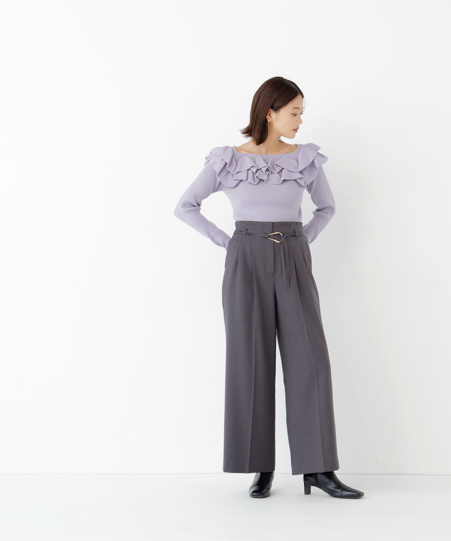  「＜CLASSY.11月号掲載＞ダブルベルトワイドパンツ　26AW」|その他|