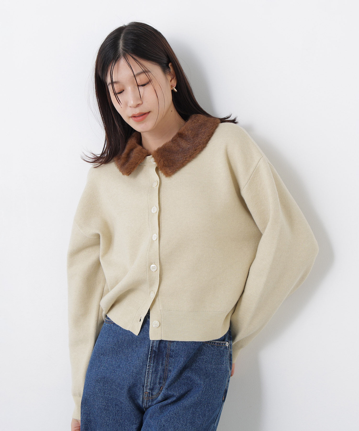  「〈N.〉ファーカラーカーディガン」|ニット・セーター|